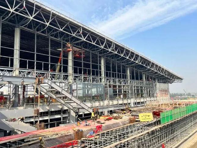 Estación de tren prefabricada de estructura de acero ligera